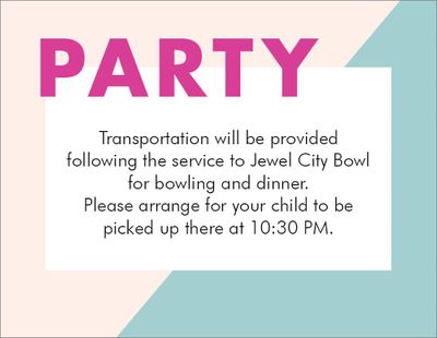 Colorblock Bat Mitzvah Information Card