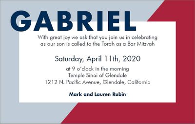 Colorblock Bar Mitzvah Invitation