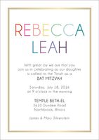 Simple Border Bat Mitzvah Invitation