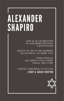 Metropolitan Bar Mitzvah Invitation