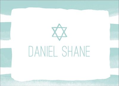 Watercolor Stripes Bar Mitzvah Stationery