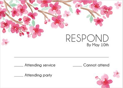 Floral Star Bat Mitzvah Response Card