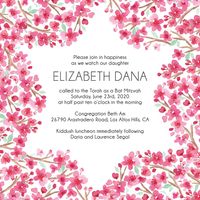 Floral Star Bat Mitzvah Invitation