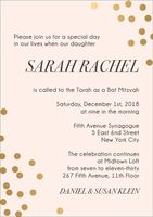 Gold Foil Confetti Bat Mitzvah Invitation