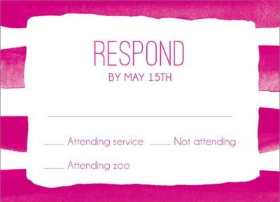 Watercolor Stripes Bat Mitzvah Response Card