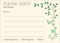 Vine Frame Bat Mitzvah Response Card