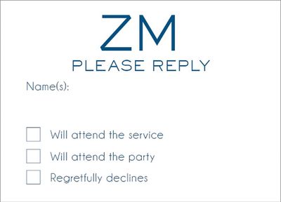 Initials Bar Mitzvah Response Card