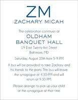 Initials Bar Mitzvah Information Card