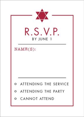 Star Border Bar Mitzvah Response Card