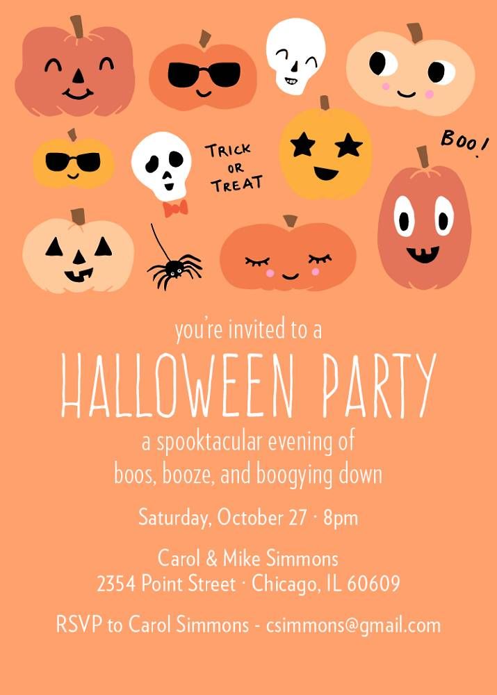 Pumpkins Halloween Party Invitation