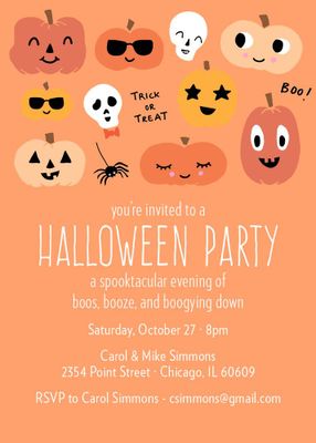 Pumpkins Halloween Party Invitation