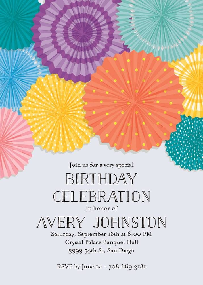 Rosettes Birthday Party Invitation