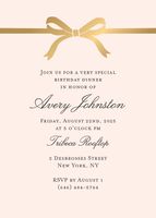 Bow Birthday Party Invitation