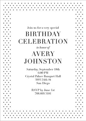 Micro Dot Birthday Party Invitation