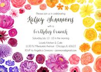 Rainbow Floral Birthday Party Invitation