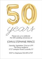 Fifty Balloons Birthday Party Invitation