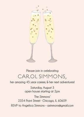 Champagne Toast Party Invitation