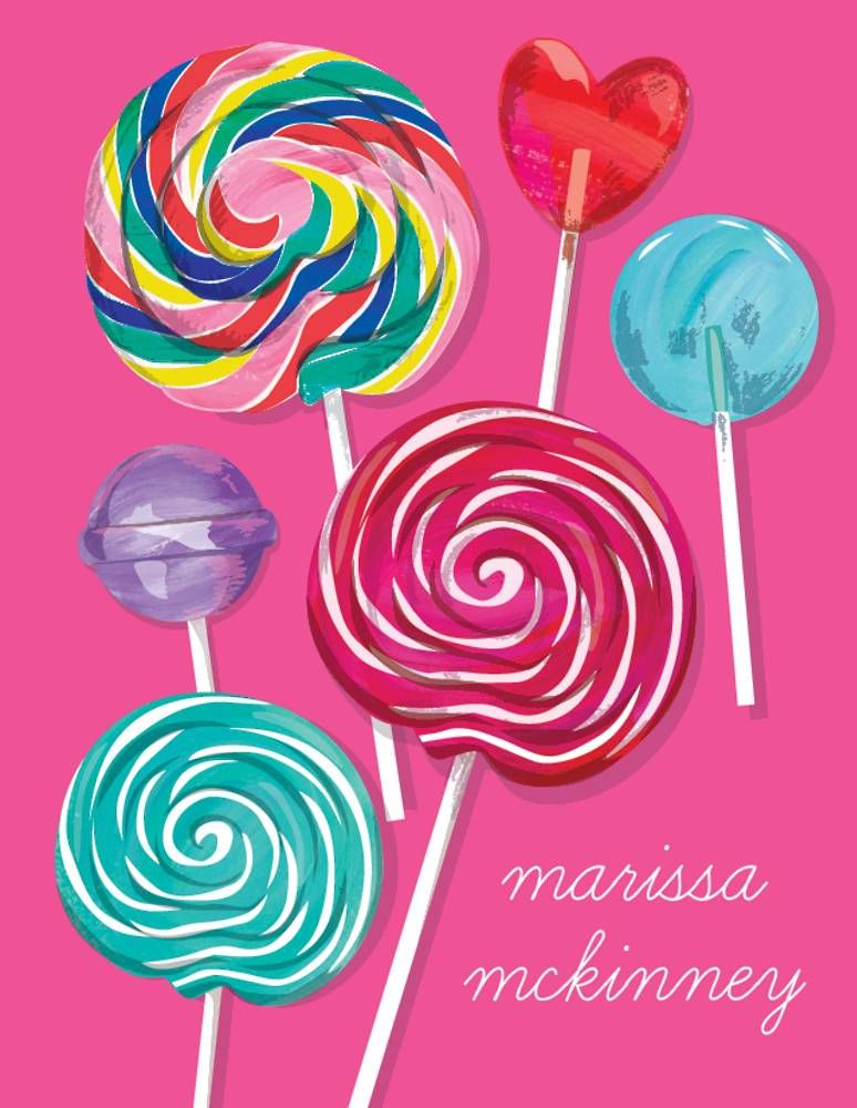 Lollipops Thank You Notes