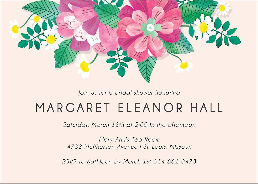 Garden Bouquet Bridal Shower Invitation