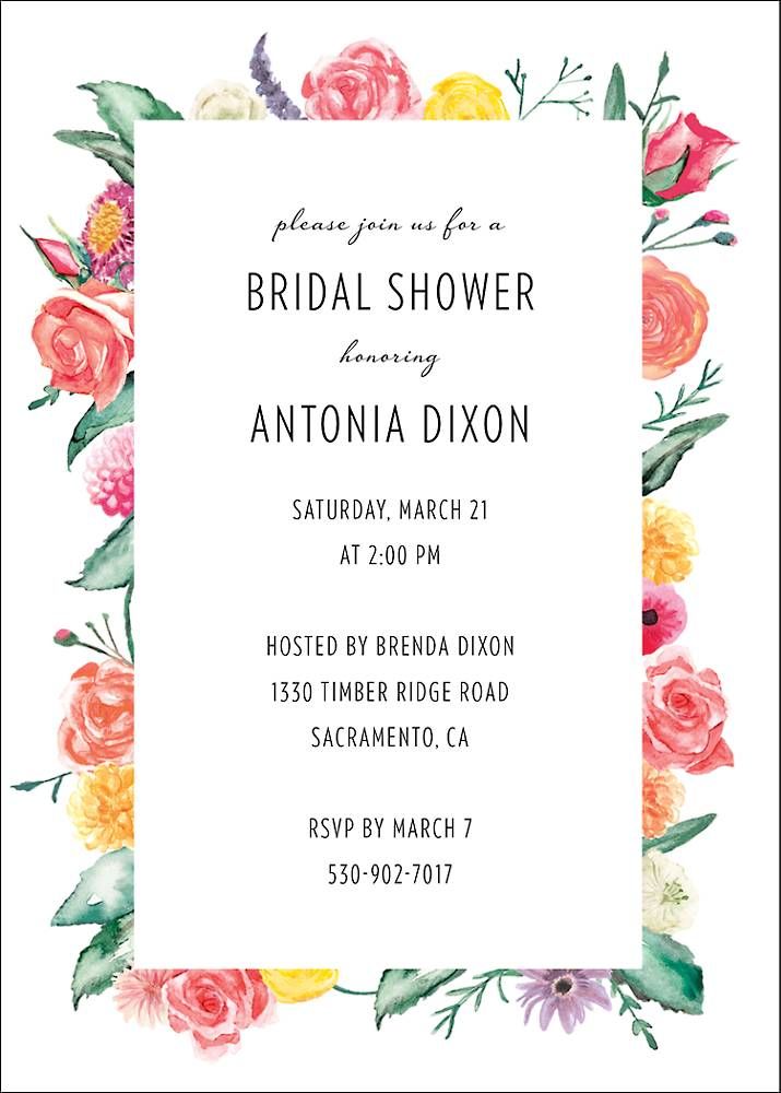 Spring Bouquet Bridal Shower Invitation