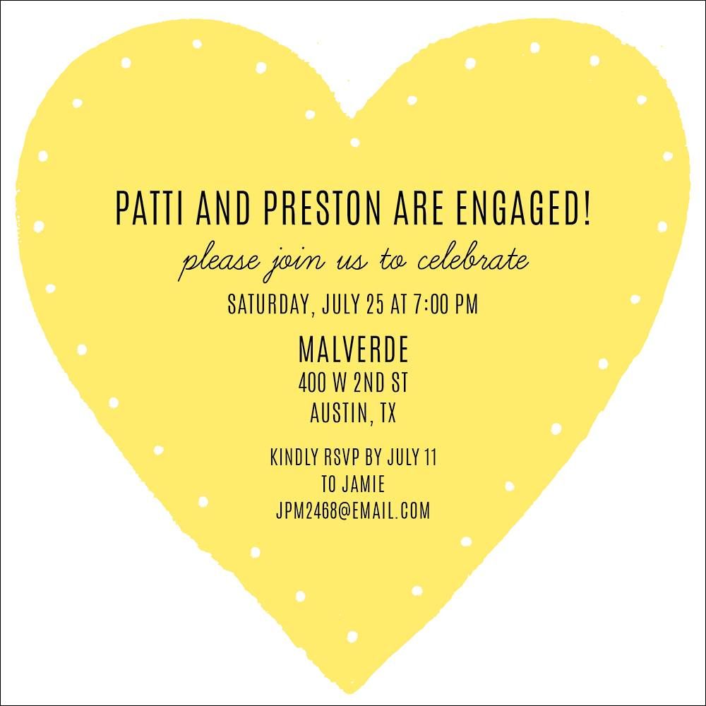 Rough Heart Engagement Party Invitation