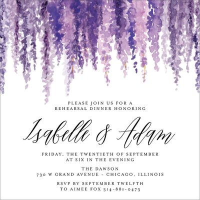 Wisteria Rehearsal Dinner Invitation