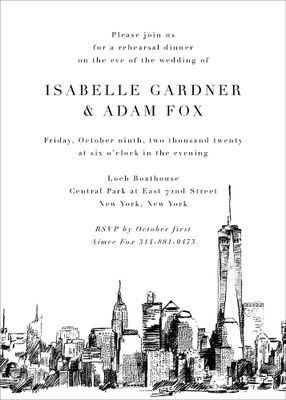 New York Rehearsal Dinner Invitation