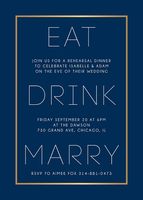 Eat Drink Marry Rehearsal Dinner Invitation