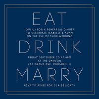 Eat Drink Marry Rehearsal Dinner Invitation