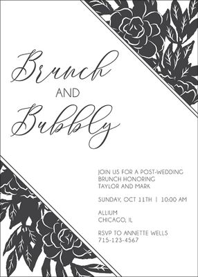 Silhouette Floral Brunch Invitation