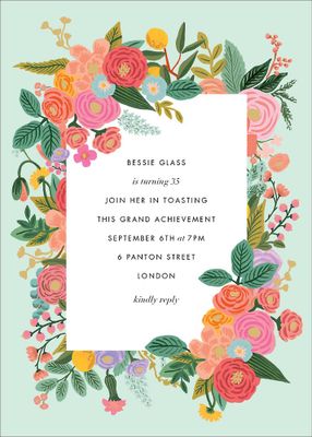 Tall Garden Party Invitation