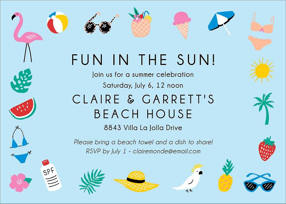 Summer Icons Party Invitation