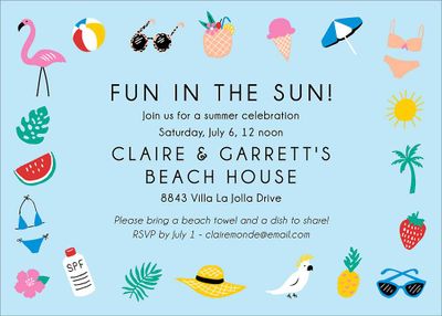 Summer Icons Party Invitation