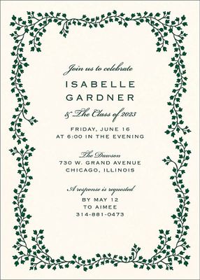 English Ivy Graduation Invitation