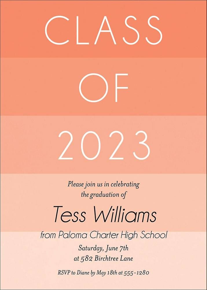 Striped Graduation Invitation