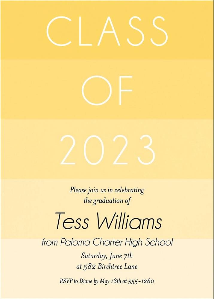 Striped Graduation Invitation