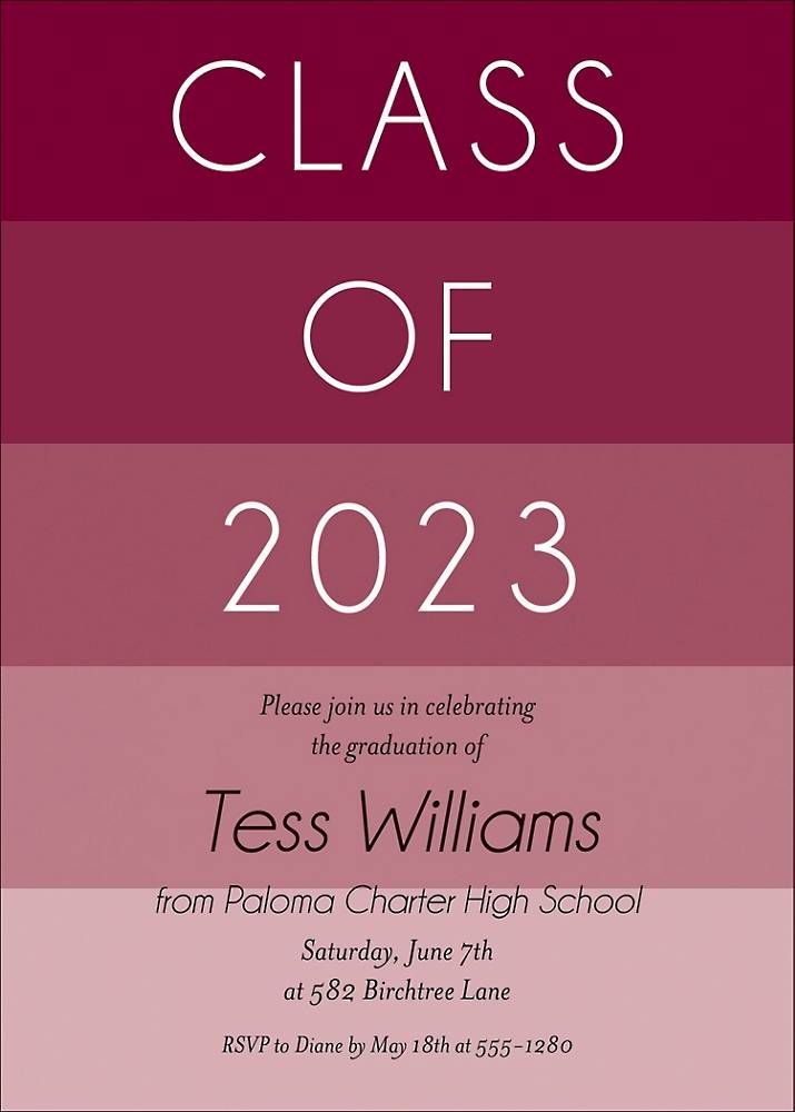 Striped Graduation Invitation