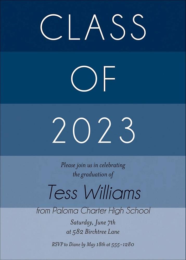 Striped Graduation Invitation