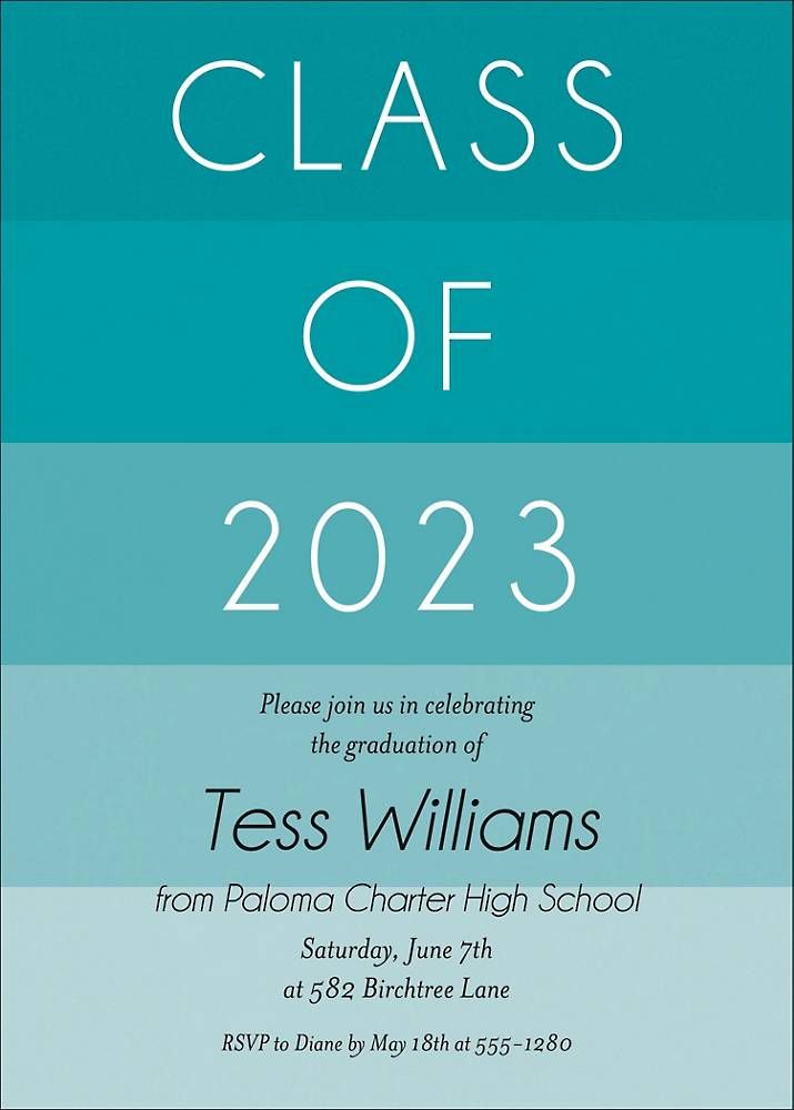 Striped Graduation Invitation