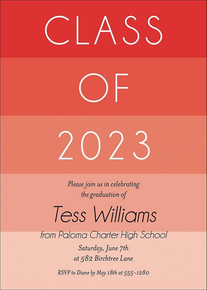 Striped Graduation Invitation