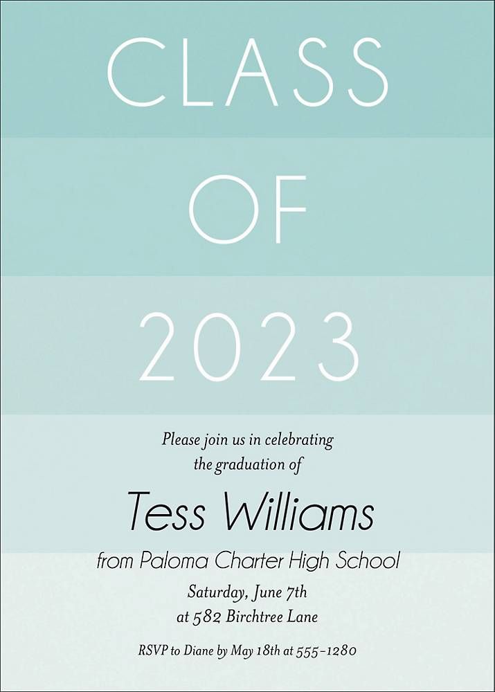Striped Graduation Invitation