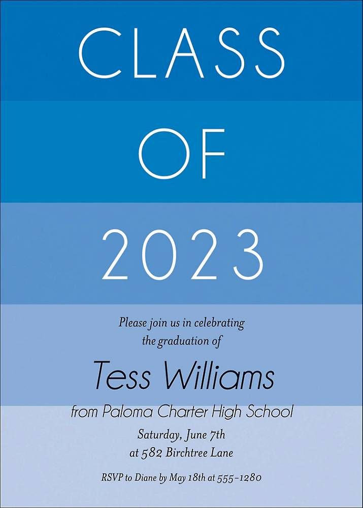 Striped Graduation Invitation