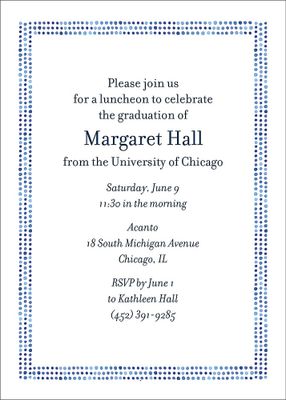 Watercolor Border Graduation Invitation