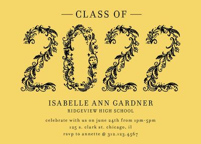 Floral Vine Year Graduation Invitation