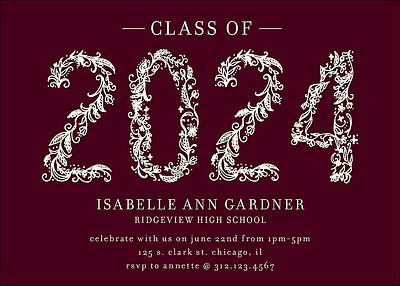 Floral Vine Year Graduation Invitation