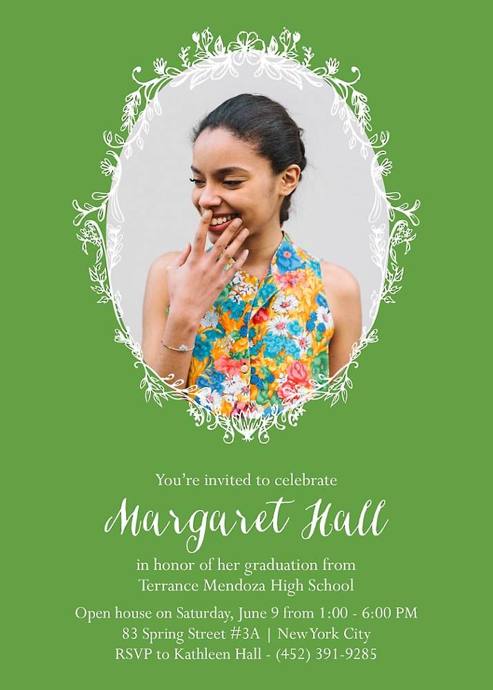 Floral Frame Graduation Invitation