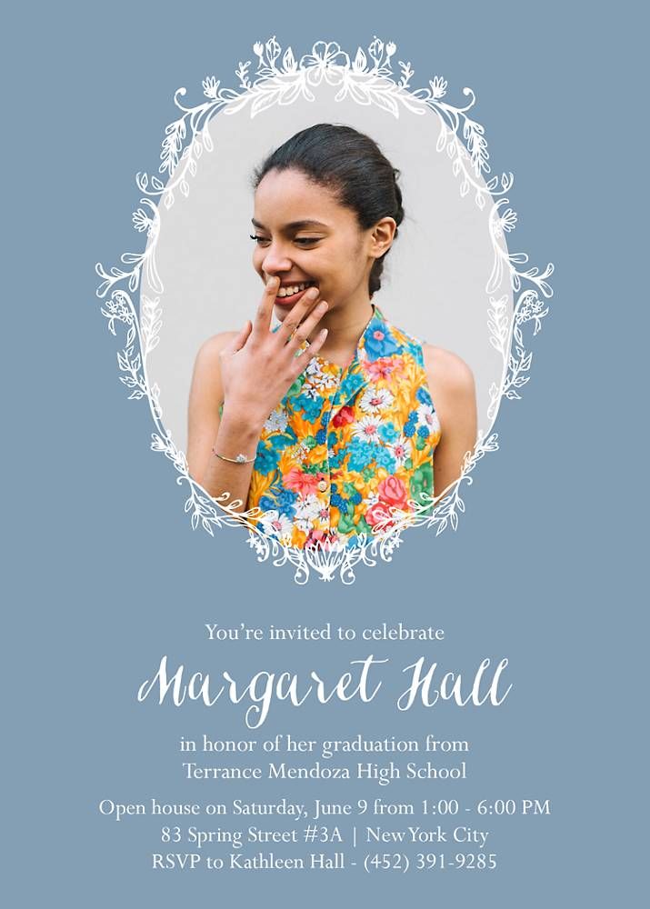Floral Frame Graduation Invitation
