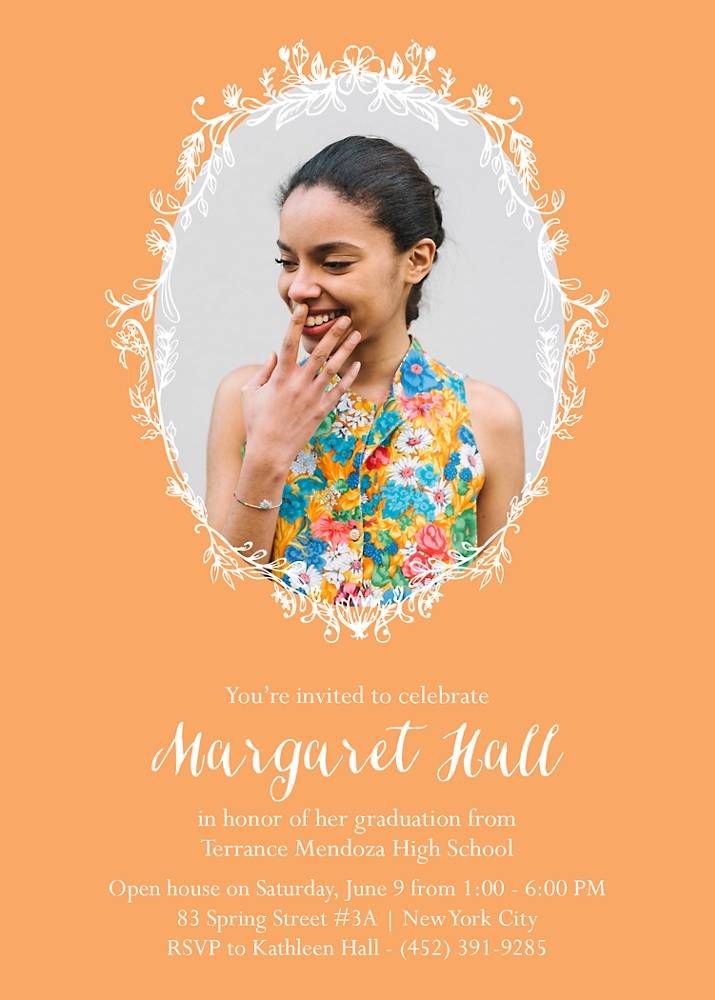 Floral Frame Graduation Invitation