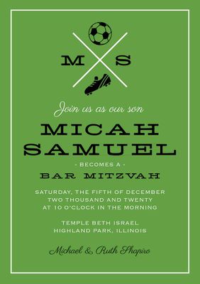 Soccer Bar Mitzvah Invitation