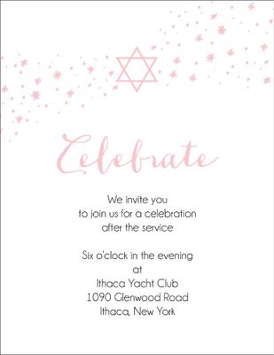 Shooting Star Bat Mitzvah Information Card